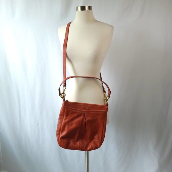 Coach Handbags - Coach Ashley Hippie Leather Bag Tangerine Orange Shoulder Crossbody Purse F20114